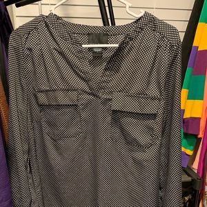 Cynthia Rowley Black and White Dot Blouse